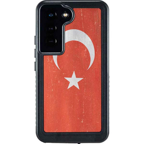 Turkish Flag Distressed Galaxy S23 Waterproof Case